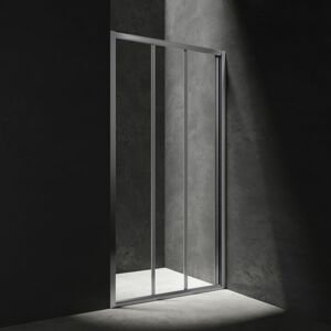 OMNIRES - BRONX trojité posuvné sprchové dvere, 100 cm chróm / transparent /CRTR/ S20A3100CRTR
