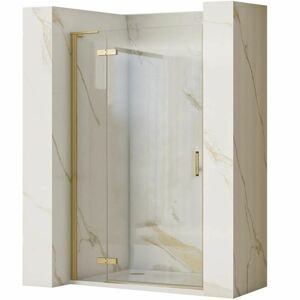 REA - Sprchové dvere 80 bez stenového profilu HUGO kartáčované zlato REA-K8410
