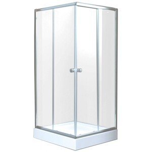 INVENA - Sprchovací kút štvorec PARLA, profil: chróm, sklo číre 90x90 AK-48-195-O