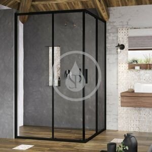 RAVAK - Blix Slim Sprchové dvere, 900x1950 mm, černá/čiré sklo X1XM70300Z1