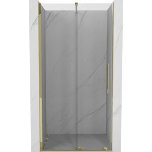 MEXEN/S - Velár posuvné sprchové dvere 100, transparent, zlatá 871-100-000-01-50