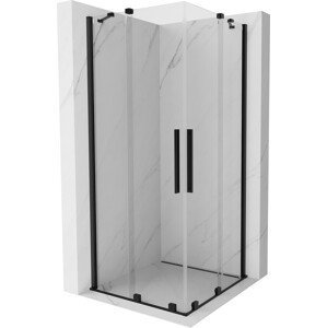 MEXEN/S - Velar Duo štvorcový sprchovací kút 100 x 100, transparent, čierna 871-100-100-02-70