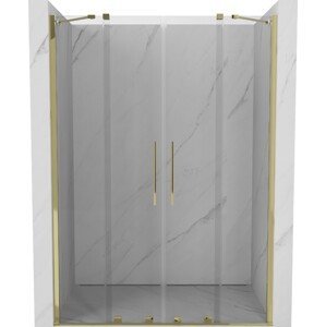 MEXEN/S - Velar Duo posuvné sprchové dvere 150, transparent, złote 871-150-000-02-50