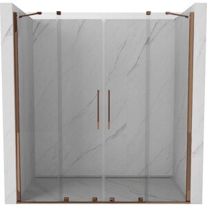 MEXEN/S - Velar Duo posuvné sprchové dvere 170 cm, transparent, ružové zlato 871-170-000-02-60
