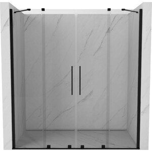 MEXEN/S - Velar Duo posuvné sprchové dvere 180, transparent, czarne 871-180-000-02-70
