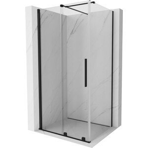 MEXEN/S - Velár sprchovací kút 90 x 75, transparent, čierna 871-090-075-01-70