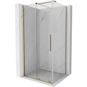MEXEN/S - Velár sprchovací kút 90 x 85, transparent, zlatá 871-090-085-01-50