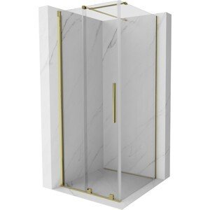 MEXEN/S - Velár sprchovací kút 90 x 90, transparent, zlatá 871-090-090-01-50