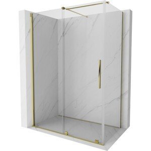 MEXEN/S - Velár sprchovací kút 160 x 85, transparent, zlatá 871-160-085-01-50