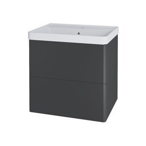 MEREO - Siena, kúpeľňová skrinka s keramickým umývadlom 61 cm, antracit mat CN430