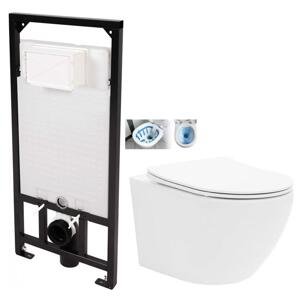 DEANTE Podstavný rám, pre závesné WC misy bez tlačidla + WC CALANI Loyd + SEDADLO CST_WC01 X LO1