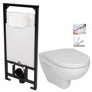 DEANTE Podstavný rám, pre závesné WC misy bez tlačidla + WC JIKA LYRA PLUS + SEDADLO duraplastu SLOWCLOSE CST_WC01 X LY5