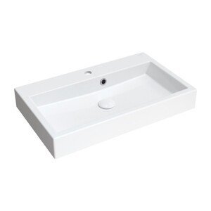 OMNIRES - THASOS M+ umývadlo na dosku/ závesné umývadlo s prepadom, 70 x 42 cm, biela lesk THASOS700ZPBP