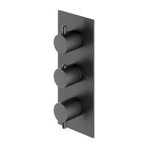 OMNIRES - Y termostatická 3-cestná sprchová vaňová batéria pre podomietkovú inštaláciu bez telesa, grafit Y1238/KROGR
