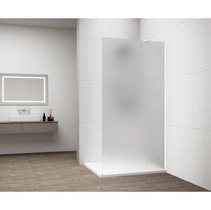 POLYSAN - ESCA WHITE MATT jednodielna sprchová zástena na inštaláciu k stene, matné sklo, 1000  ES1110-03