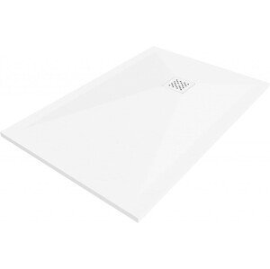 MEXEN/S - Stone+ obdĺžniková sprchová vanička 120 x 100, biela, mriežka biela 44101012-W