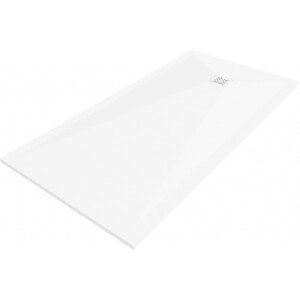 MEXEN/S - Stone+ obdĺžniková sprchová vanička 200 x 90, biela, mriežka biela 44109020-W