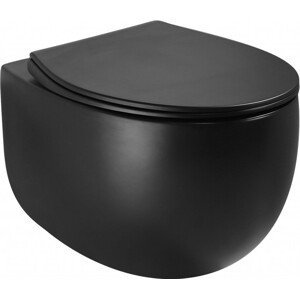 MEXEN - Egg Závesná WC misa vrátane sedátka s slow-slim, Duroplastu, čierny mat 30245070