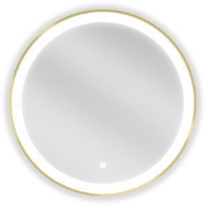 MEXEN - Esso zrkadlo s osvetlením 60 cm, LED 6000K zlatý rám 9825-060-060-611-50