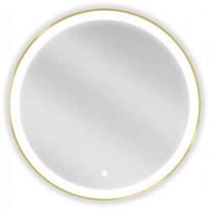 MEXEN - Esso zrkadlo s osvetlením 70 cm, LED 6000K zlatý rám 9825-070-070-611-50