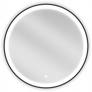 MEXEN - Esso zrkadlo s osvetlením 70 cm, LED 6000K čierny rám 9825-070-070-611-70