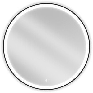 MEXEN - Esso zrkadlo s osvetlením 90 cm, LED 6000K čierny rám 9825-090-090-611-70