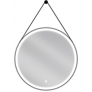 MEXEN - Reni zrkadlo s osvetlením, 70 cm, LED 6000K, čierny rám 9812-070-070-611-70