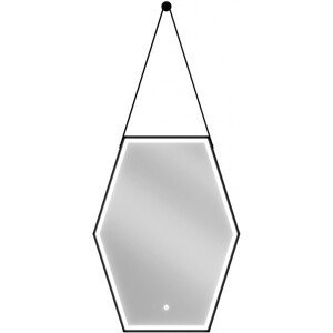 MEXEN - Orlá zrkadlo s osvetlením 60 x 80 cm, LED 6000K, čierny rám 9815-060-080-611-70
