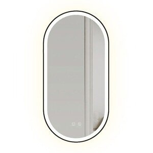 REA - Zrkadlo LED OVL 50x100cm Black HOM-02505