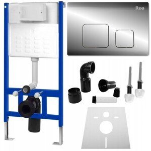 REA - Podomietkový modul pre WC závesné misy s tlačidlom F Chrome KPL-90010