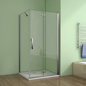 H K - Obdĺžnikový sprchovací kút MELODY B8 100x76 cm so zalamovacími dverami vrátane sprchovej vaničky z liateho mramoru SE-MELODYB810076/THOR-100x76