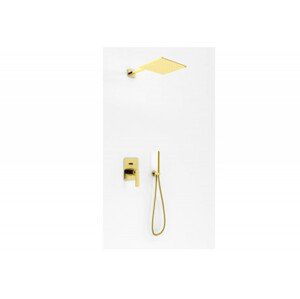 KOHLMAN KOHLMAN  - sprchový set s dažďovou sprchou 25 cm, vyústením a ručnou sprchou, kartáčované zlato QW210EGDBQ25