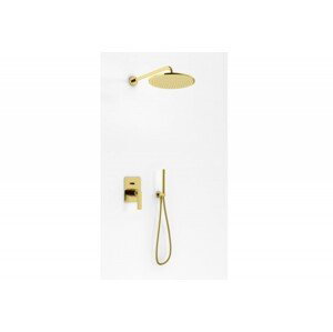 KOHLMAN KOHLMAN  - sprchový set s 30cm dažďovou sprchou, vyústením a ručnou sprchou, zlato lesk QW210EGDR30