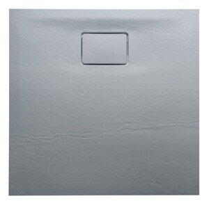 SAPHO - ACORA sprchová vanička,litaty mramor,štvorec 80x80x2,7cm, šedá,dekor kameň AC021
