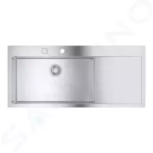 GROHE GROHE - Dřezy Drez K1000 s automatickým odtokom, 1160x520 mm, kefovaná nerezová 31581SD1