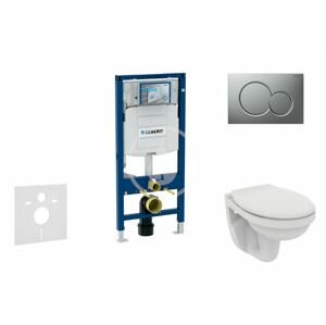 GEBERIT - Duofix Modul na závesné WC s tlačidlom Sigma01, matný chróm + Ideal Standard Quarzo - WC a doska 111.300.00.5 NR3