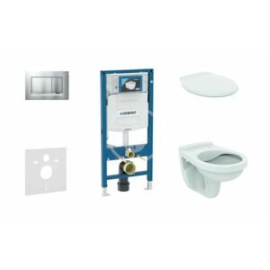 GEBERIT - Duofix Modul na závesné WC s tlačidlom Sigma30, matný chróm/chróm + Ideal Standard Quarzo - WC a doska 111.300.00.5 NR7