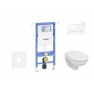 GEBERIT - Duofix Modul na závesné WC s tlačidlom Sigma30, biela/lesklý chróm + Villeroy Boch - WC a doska, DirectFlush, SoftClose, CeramicPlus 111.355.00.5 NB5