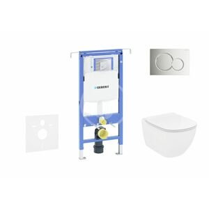 GEBERIT - Duofix Modul na závesné WC s tlačidlom Sigma01, lesklý chróm + Ideal Standard Tesi - WC a doska, Rimless, SoftClose 111.355.00.5 NE2