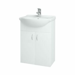 Dreja - Kúpeľňová skriňa PLUTO SZD2 55 - N01 Biela lesk / N01 Biela lesk 52327