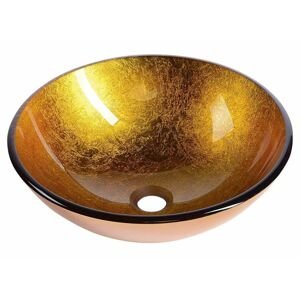 SAPHO - AGO sklenené umývadlo na dosku Ø 42 cm, zlatá oranžová 2501-19