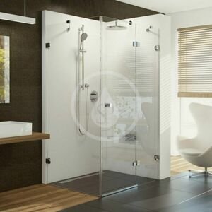 RAVAK - Brilliant Sprchové dvere dvojdielne s pevnou stenou BSDPS-90 R, pravé, 883 mm – 895 mm, farba chróm, sklo transparent 0UP77A00Z1