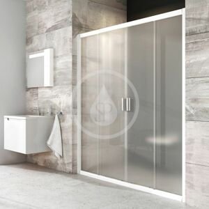 RAVAK - Blix Sprchové dvere posuvné štvordielne BLDP4, 1370 mm – 1410 mm – farba biela, sklo grape 0YVM0100ZG