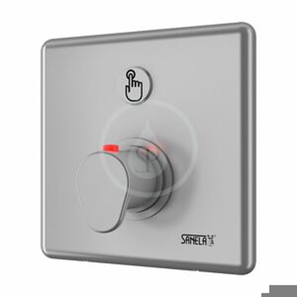 SANELA - Senzorové sprchy Ovládanie spŕch tlačidlom piezo s termostatickým ventilom na teplú a studenú vodu, chróm SLS 02PT