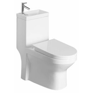 AQUALINE - HYGIE WC kombi s umývadielkom + sedátko, zadný/spodný odpad, biela PB104