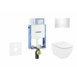 GEBERIT - Kombifix Modul na závesné WC s tlačidlom Sigma30, lesklý chróm/chróm mat + Ideal Standard Tesi - WC a doska, Aquablade, SoftClose 110.302.00.5 NU6