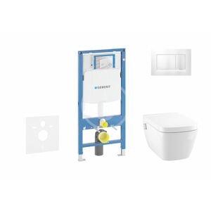 GEBERIT - Duofix Modul na závesné WC s tlačidlom Sigma30, matný chróm/chróm + Tece One - sprchovacia toaleta a doska, Rimless, SoftClose 111.300.00.5 NT7