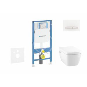 GEBERIT - Duofix Modul na závesné WC s tlačidlom Sigma50, alpská biela + Tece One - sprchovacia toaleta a doska, Rimless, SoftClose 111.300.00.5 NT8