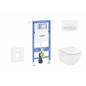 GEBERIT - Duofix Modul na závesné WC s tlačidlom Sigma50, alpská biela + Ideal Standard Tesi - WC a doska, Aquablade, SoftClose 111.355.00.5 NU8