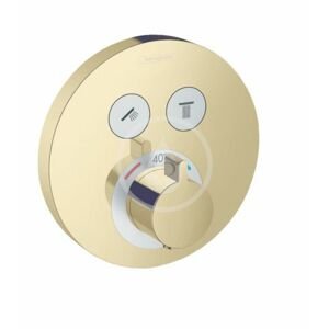 HANSGROHE - Shower Select Termostatická batéria pod omietku na 2 spotrebiče, leštený vzhľad zlata 15743990